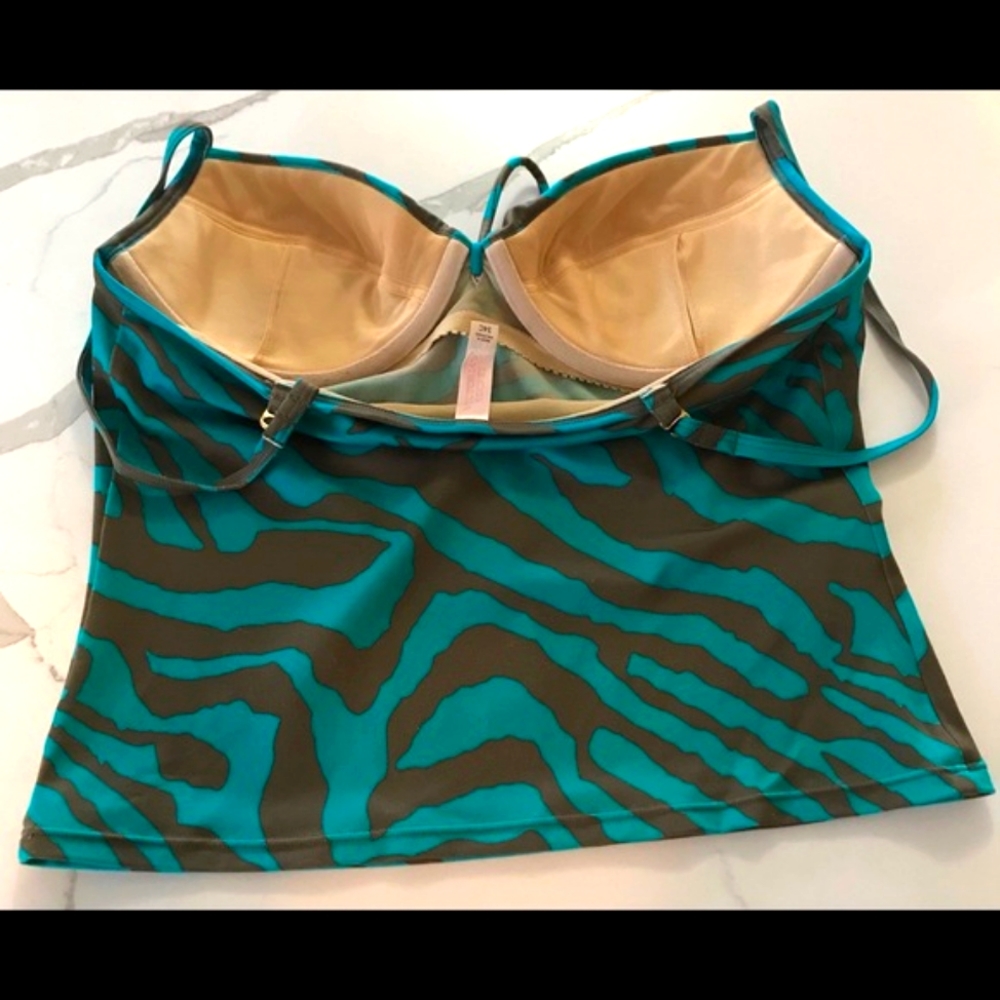 Vintage Victorias Secret Tankini Swim Top 34C Animal print Underwire - Picture 3 of 4